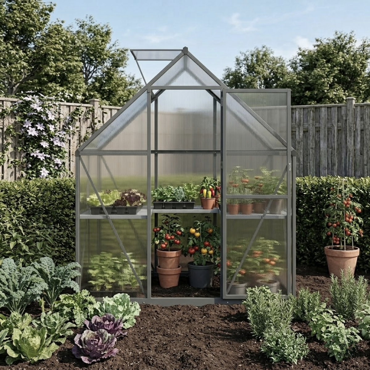Petite serre de jardin rigide 0,98 m² en polycarbonate