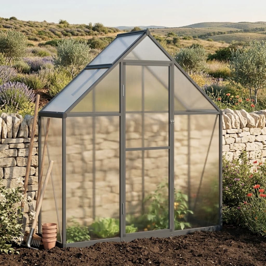 Petite serre de jardin rigide 0,98 m² en polycarbonate