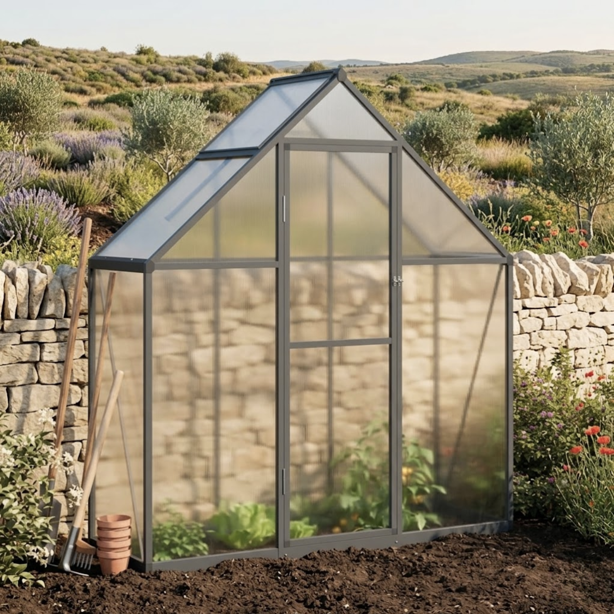 Petite serre de jardin rigide 0,98 m² en polycarbonate