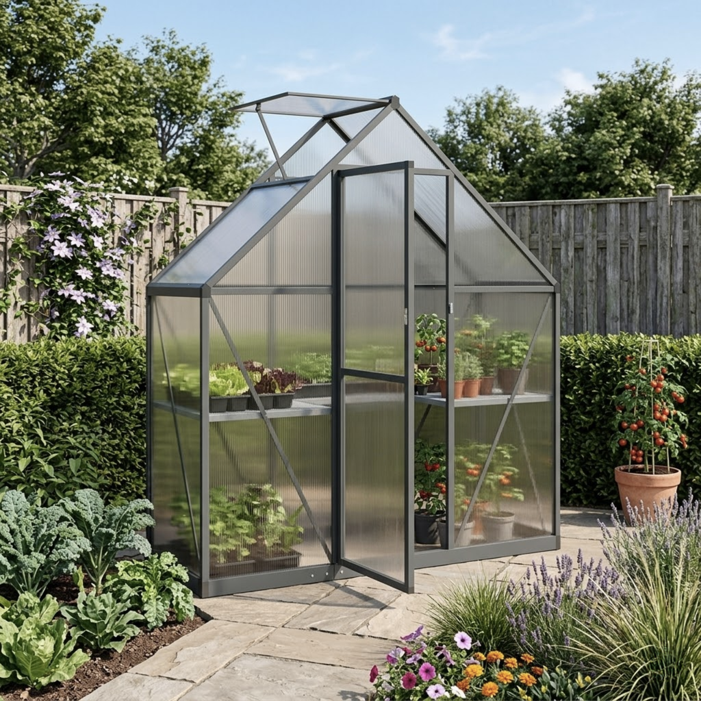 Petite serre de jardin rigide 0,98 m² en polycarbonate
