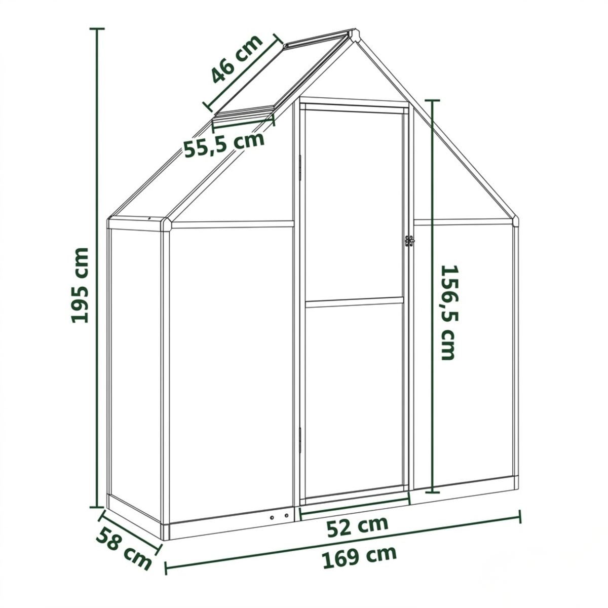 Petite serre de jardin rigide 0,98 m² en polycarbonate