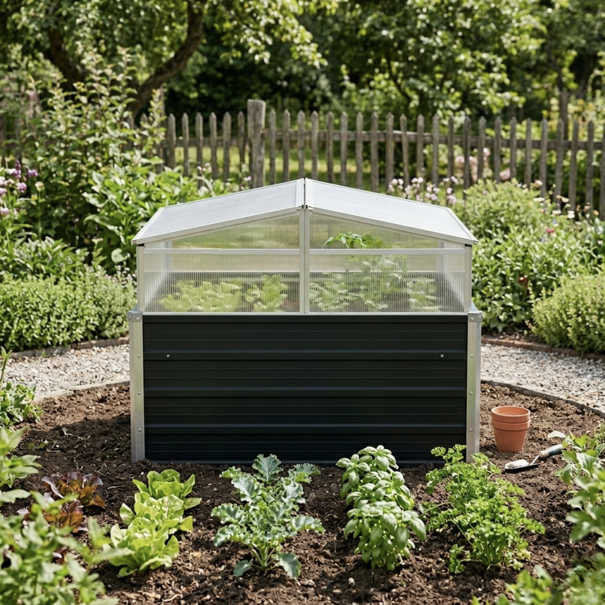 Mini serre de jardin jardinière polycarbonate avec bac
