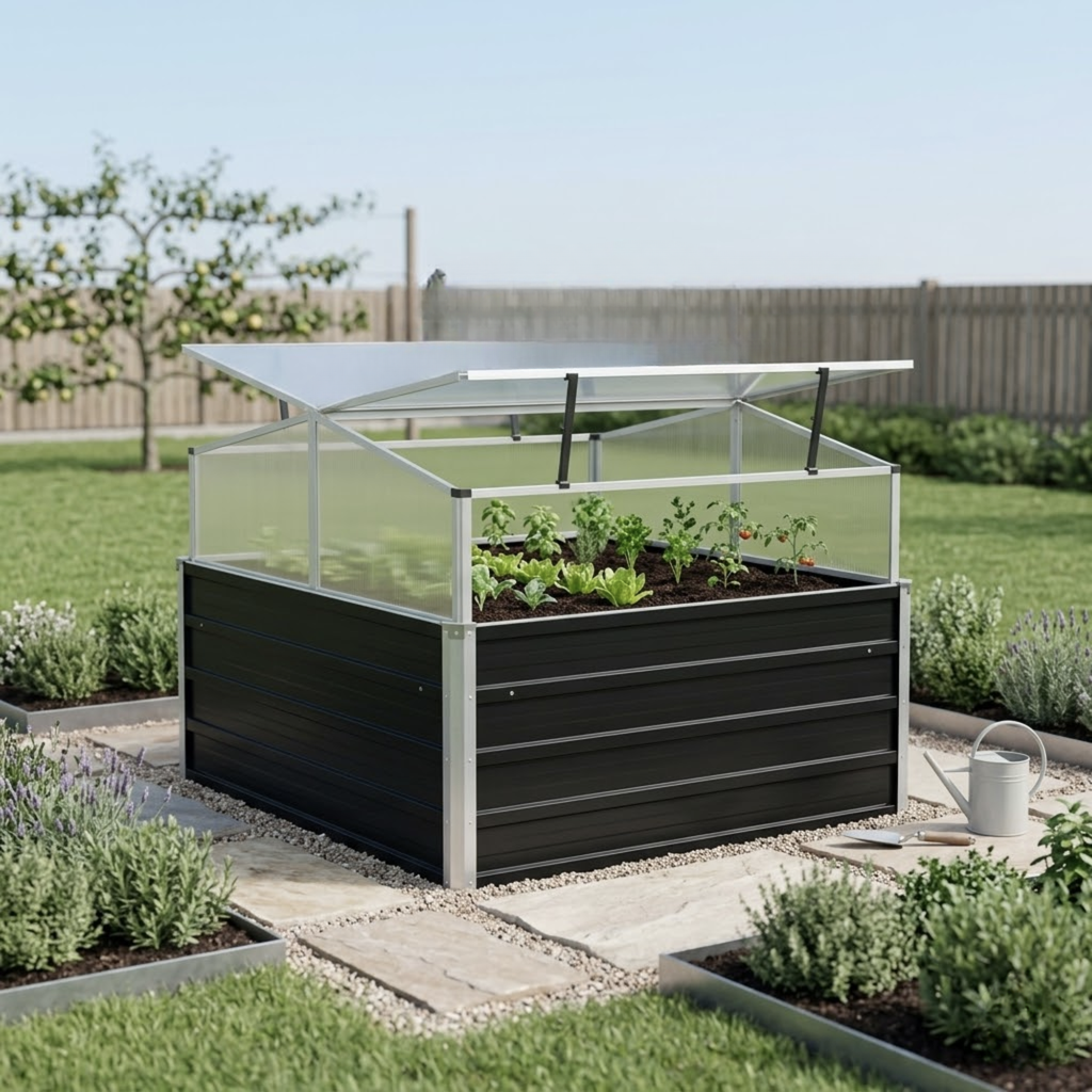 Mini serre de jardin jardinière polycarbonate avec bac