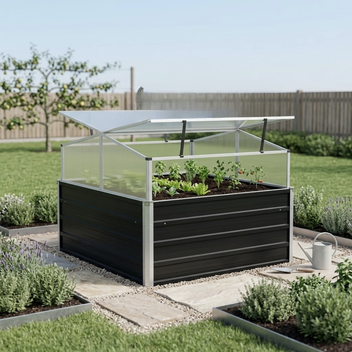 Mini serre de jardin jardinière polycarbonate avec bac