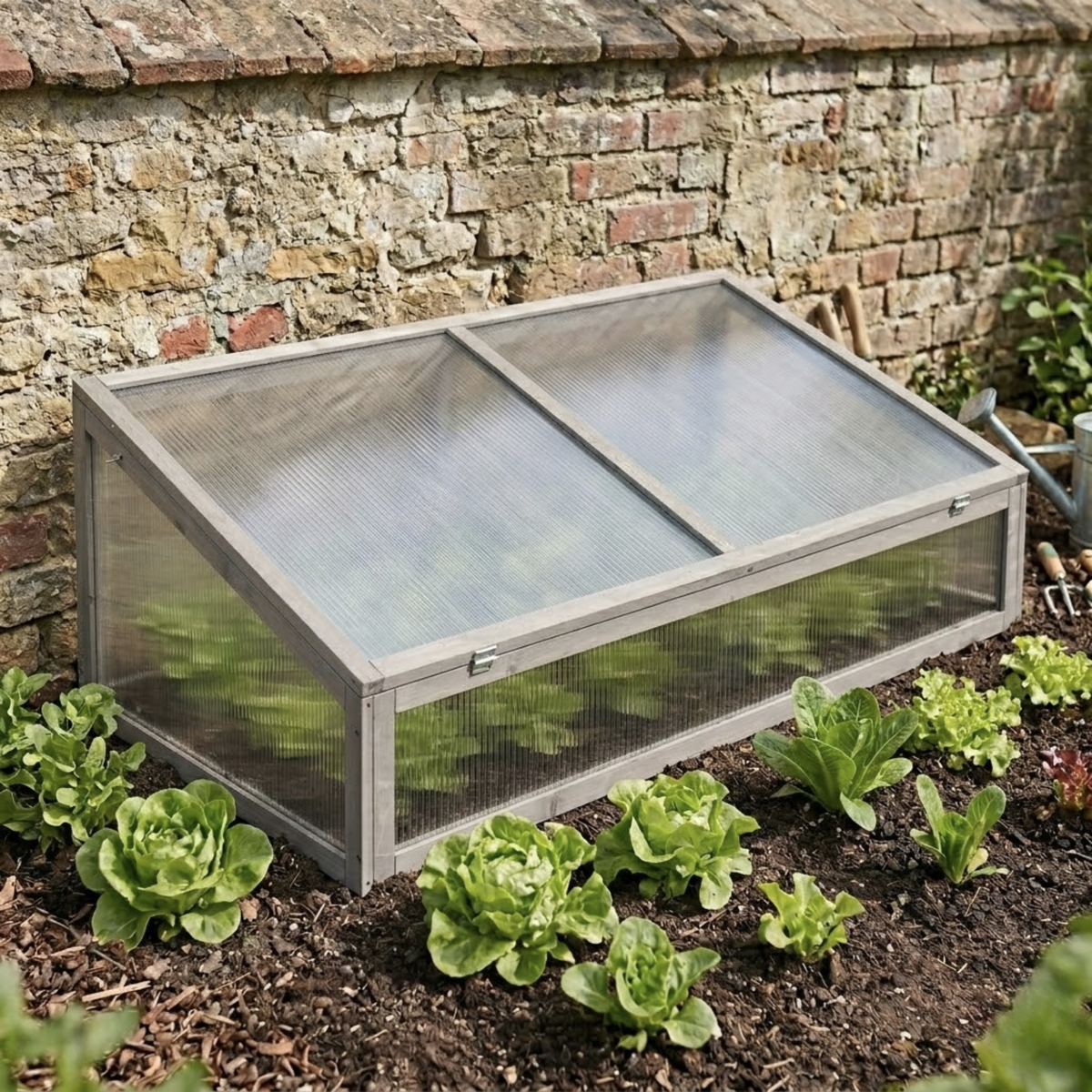 Mini serre de jardin vitrée en bois