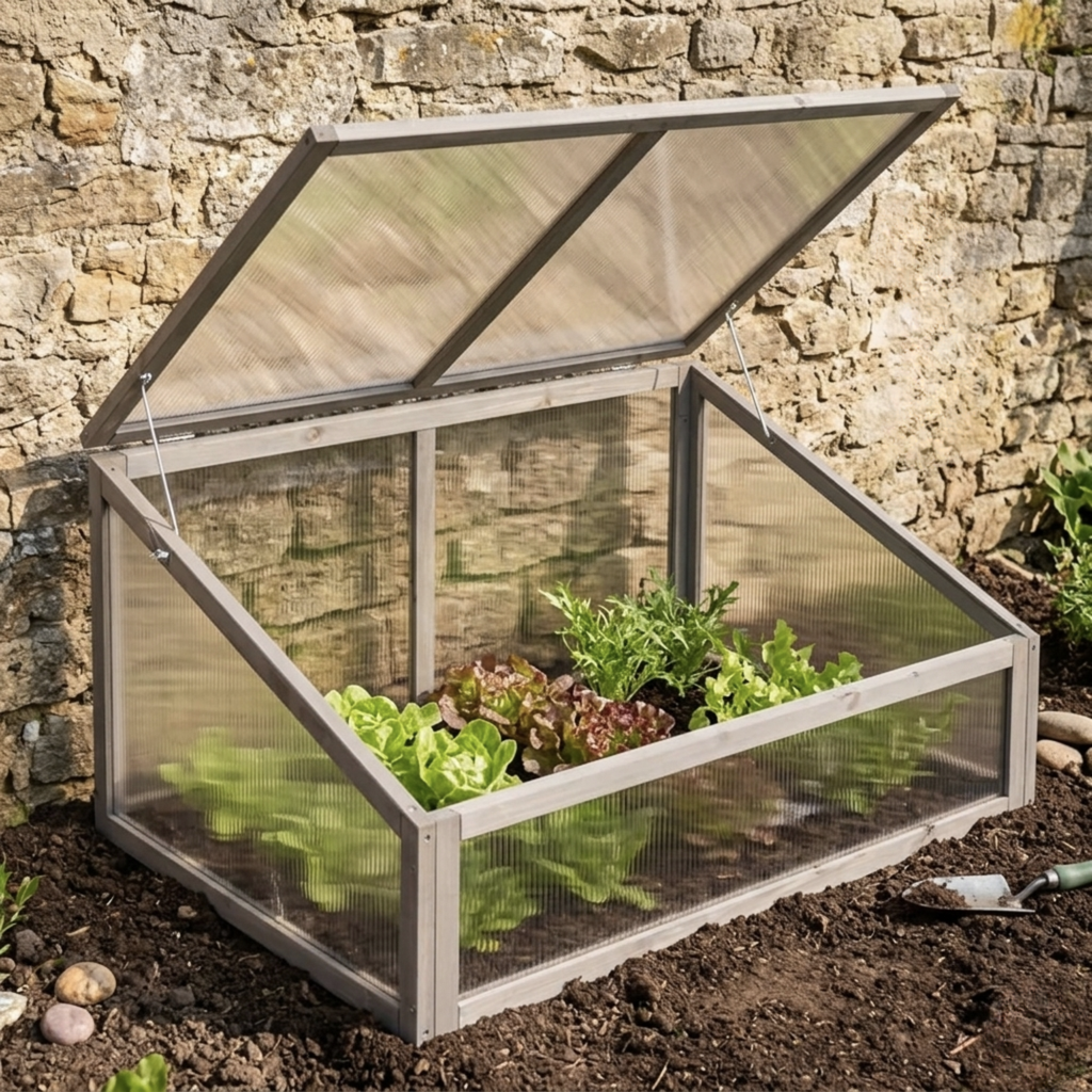 Mini serre de jardin vitrée en bois