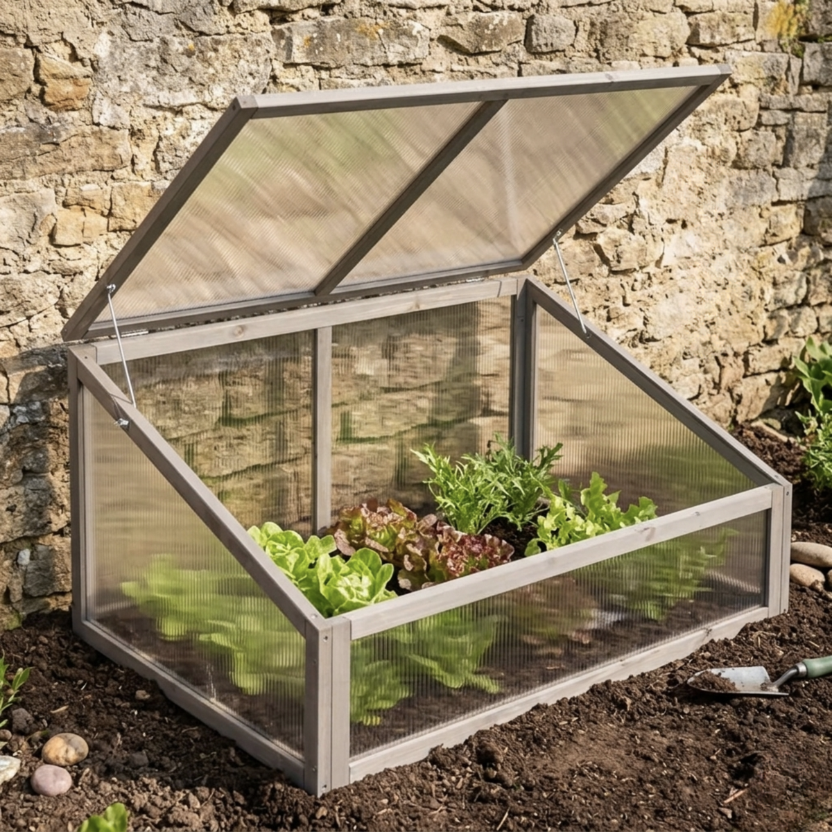 Mini serre de jardin vitrée en bois