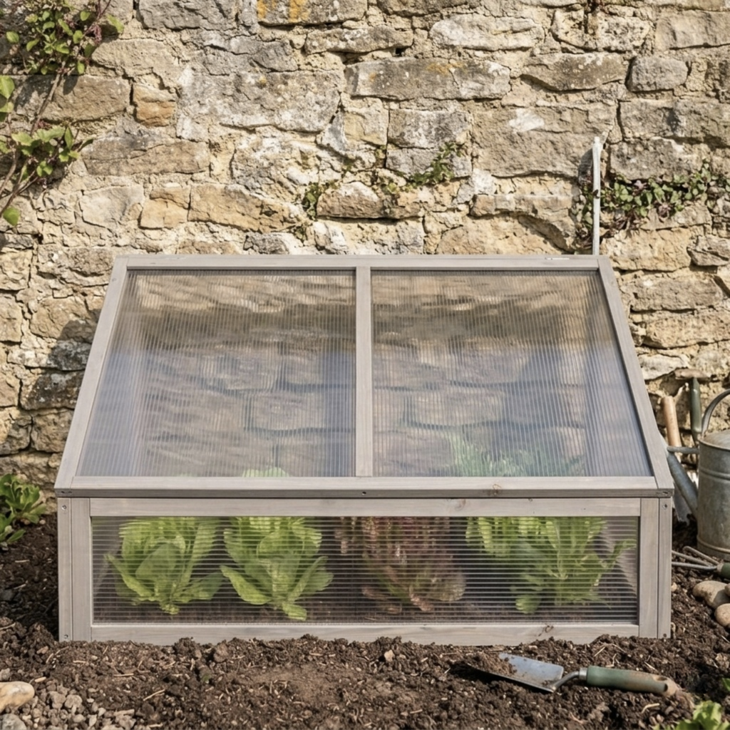Mini serre de jardin vitrée en bois