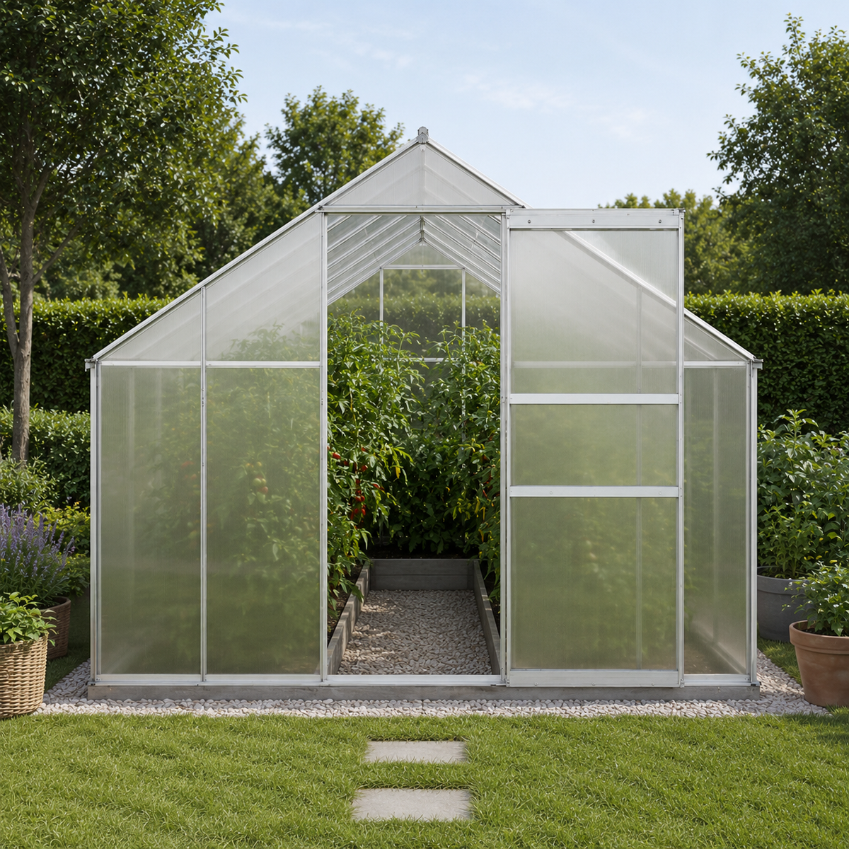 Serre de jardin 12,25 m² en polycarbonate