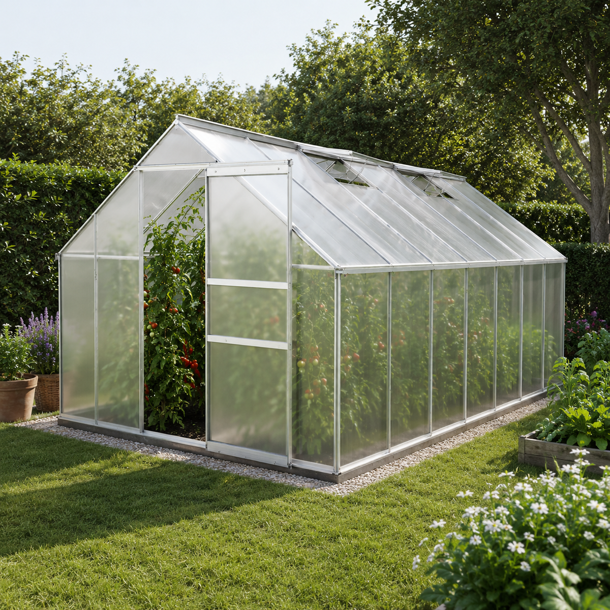 Serre de jardin 12,25 m² en polycarbonate