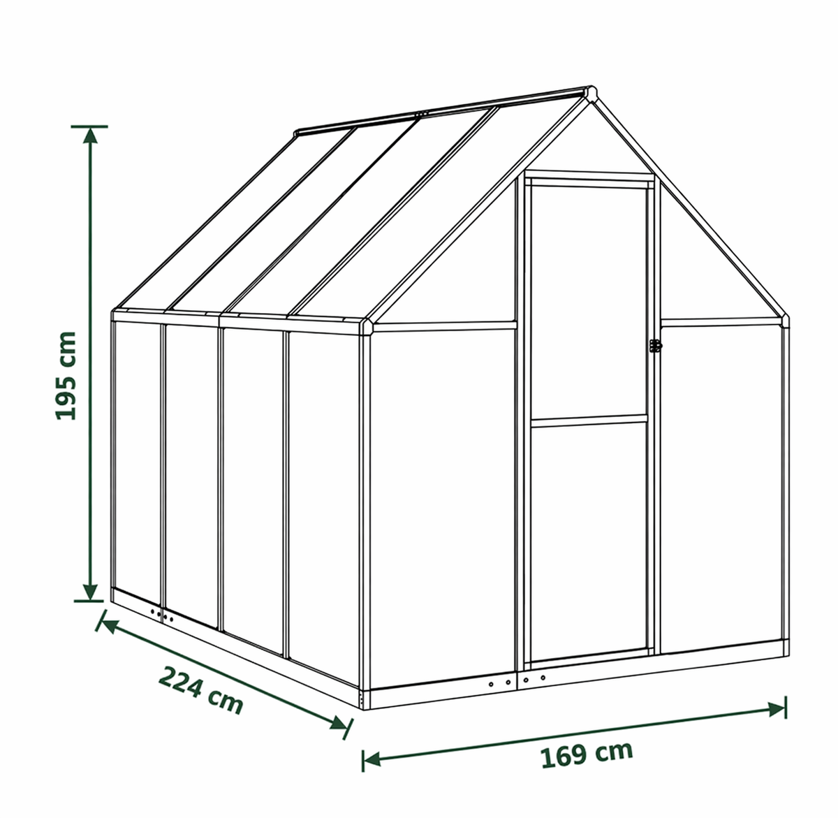 Serre De Jardin En Polycarbonate 3,79 m²